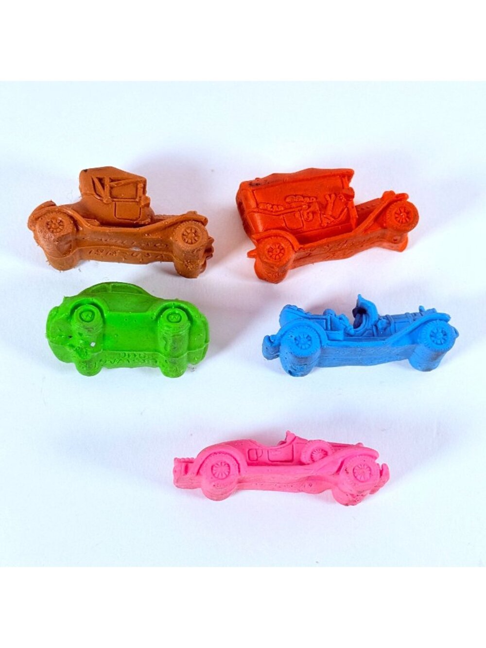 Vintage 1980s Diener Classic Cars Rubber Erasers Set of 5 USA Collectible